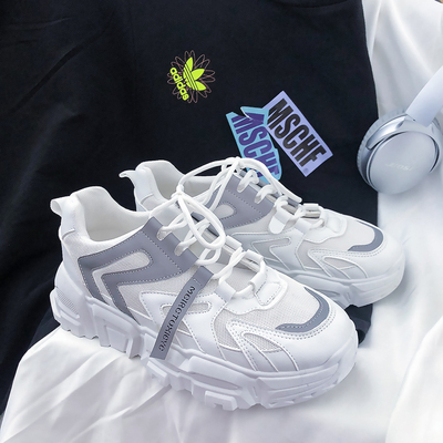 Xu hướng mùa hè của @ fangshaomen Giày phản chiếu bình thường dành cho nam giày thể thao thoáng khí dành cho nam giày thể thao thoáng khí phiên bản Hàn Quốc Giày bố đế dày