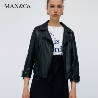 MAX & Co. Áo khoác da nappa mới áo khoác da nữ 6441071003 maxco