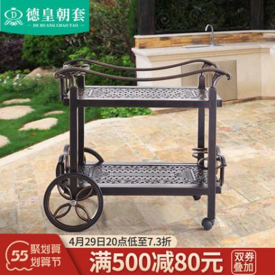Nhà hàng Đức Triều đại Nhà hàng ngoài trời Xe đẩy ăn uống bằng nhôm Sân thượng Phù hợp với đồ nội thất Di động ngoài trời sân vườn Giỏ hàng ăn uống