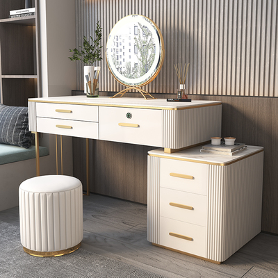 Tủ quần áo bằng đá phiến phòng ngủ hiện đại tối giản cho căn hộ nhỏ bàn trang điểm trong sáng sang trọng tủ lưu trữ bàn tối giản có khóa
