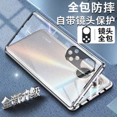 Phù hợp với vỏ điện thoại Huawei Glory 60 se chống rơi vỡ trọn bộ 60pro mẫu mới nam nữ mới kính hai mặt màn hình cong trong suốt vỏ cứng trong suốt vỏ bảo vệ thời trang cao cấp hút từ tính sáng tạo