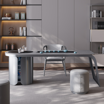 Ban công bàn ghế kết hợp phòng khách tối giản hiện đại bàn văn phòng một bàn trà gia đình cao cấp inox