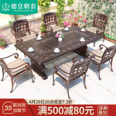 Triều Đức Bộ bàn ghế ngoài trời Bàn ghế nhôm đúc sang trọng Ban công sân vườn Bộ bàn ghế giải trí sân vườn