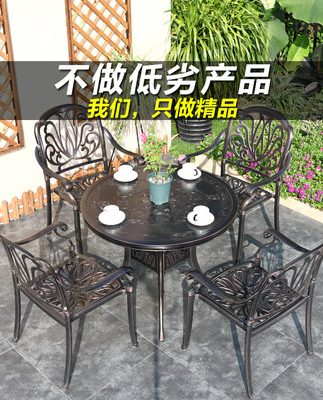 Bàn ghế nhôm đúc ngoài trời kết hợp sân vườn thư giãn ban công ngoài trời ba mảnh hợp kim nhôm patio ngoài trời