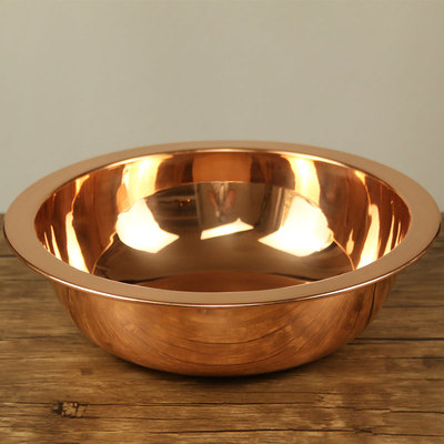 Chậu đồng nguyên chất bằng đồng nguyên chất gia dụng làm dày chậu cưới cung cấp kiểu cũ cổ điển cổ điển chậu rửa phòng tắm tủ phòng tắm