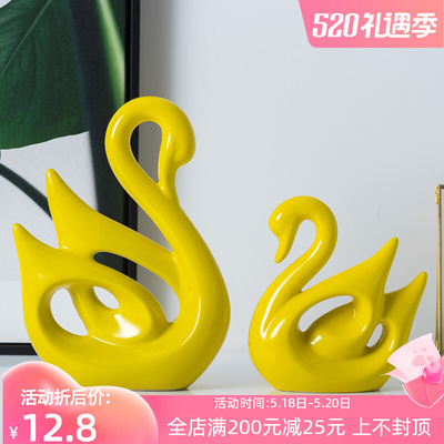 Hiện đại tối giản trang trí nhà trang trí trang trí thiên nga sáng tạo tủ rượu hiên tủ TV trang trí đồ thủ công gốm sứ