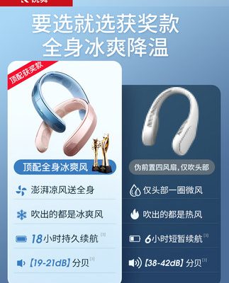 Quạt treo cổ Rave quạt lười quạt nhỏ di động không lá USB làm mát máy điều hòa không khí di động nhỏ tuổi thọ pin cực dài im lặng R quạt sạc có thể gấp lại treo cổ quạt làm mát tạo tác quạt điện