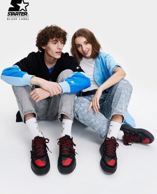 STARTER nam và nữ giống nhau trong mùa thu và mùa đông xu hướng mới màu tương phản ngược retro Giày thể thao giản dị đế dày VOL