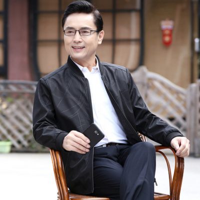 Dad Coat Mùa xuân và mùa thu Áo khoác nam trung niên mỏng Áo khoác nam mỏng cho người trung niên và cao tuổi Áo khoác nam khoác ngoài