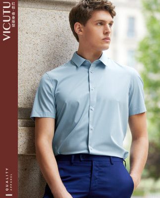 VICUTU / Vicodo mùa hè áo sơ mi nam ngắn tay mát mẻ thoáng khí mỏng phù hợp đi làm áo sơ mi kết hợp tất cả các