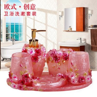Phòng tắm sang trọng nhẹ bộ đồ cưới 5 món đồ dùng phòng tắm sáng tạo thiết bị nha khoa cao cấp bộ rửa cốc nước súc miệng cao cấp