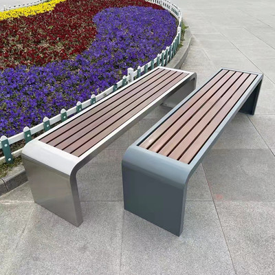 Ghế công viên băng ghế dự bị chống ăn mòn gỗ nhựa ngoài trời sân trong phòng tập thể dục phòng tập thể dục trung tâm mua sắm nhà ga cộng đồng ghế nghỉ ngơi bằng thép không gỉ