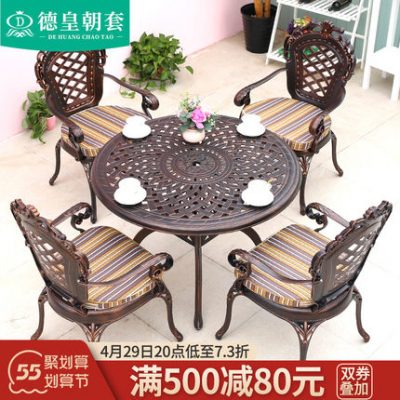 Bàn ghế ngoài trời sân thượng phong cách châu âu nhôm đúc ngũ sắc ngoài trời sân vườn ngoài trời bàn ghế sắt rèn ban công thư giãn