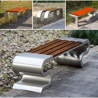 Ghế công viên bằng thép không gỉ ghế ngoài trời ghế vuông phần còn lại ghế dài ghế nhựa chống ăn mòn gỗ sắt rèn hàng ghế ghế công cộng