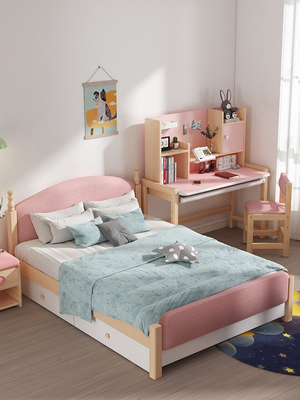 Lin's gỗ nội thất cửa hàng hàng đầu giường trẻ em cô gái giường công chúa cậu bé giường đơn cô gái phòng ngủ gỗ rắn đơn giản