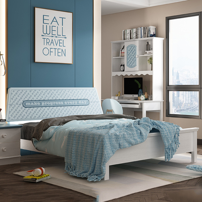 Đơn giản trẻ em giường trẻ em trai giường đơn Bắc Âu thanh niên hiện đại giường gỗ rắn 1,5m mét nội thất phòng ngủ phòng trẻ em