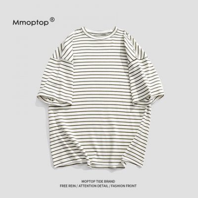MMOPTOP mùa hè phiên bản Hàn Quốc của chiếc áo thun cổ tròn tay ngắn tay dài năm điểm xu hướng thời trang nam cặp đôi phong cách Hồng Kông