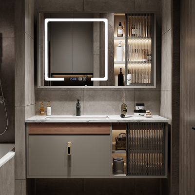 Đá phiến sang trọng nhẹ một chậu tủ phòng tắm kết hợp chậu rửa thông minh hiện đại chậu rửa tủ phòng tắm tùy chỉnh chậu rửa