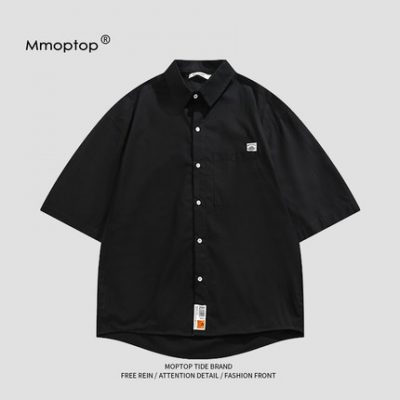 Mmoptop mỏng tay ngắn áo sơ mi nam xu hướng mùa hè in lỏng áo sơ mi inch áo sơ mi nam cao cấp