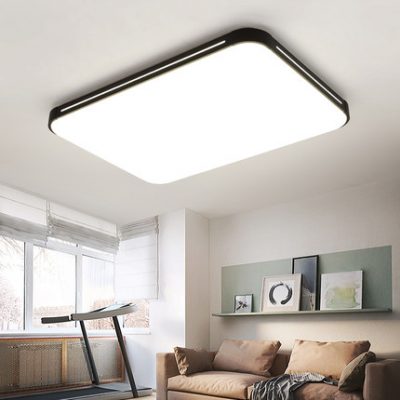 Đèn phòng khách hình chữ nhật lớn Không khí tối giản hiện đại Sảnh sảnh triển lãm Hỗ trợ ánh sáng 1m Đèn thiết bị thông minh Tmall Genie Đèn phòng ngủ Đèn LED âm trần tấm phẳng cao cấp Đèn nhôm siêu mỏng đổi sáng