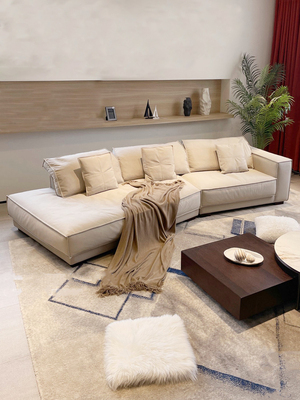 Ý tối giản công nghệ mờ vải phòng khách khối đậu phụ có thể nằm xuống ghế sofa lười hình dáng đặc biệt đồ nội thất hiện đại Bắc Âu