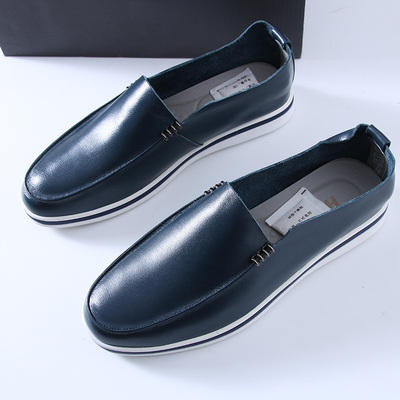 Thật là thoải mái! Da bò lớp trên cùng quần áo nam dòng đầu tiên cắt nhãn rút tủ tất cả các kết hợp kinh doanh giày da giản dị xu hướng giày lái xe