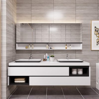 San Philo Bắc Âu tủ phòng tắm hiện đại tối giản tích hợp chậu rửa đôi chậu rửa chậu rửa nhà vệ sinh chậu rửa