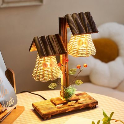 Trang trí đèn ngủ cổ điển sáng tạo phòng ngủ phòng ngủ bố trí máy tính để bàn đèn đầu giường trang trí nhà quà tặng nữ