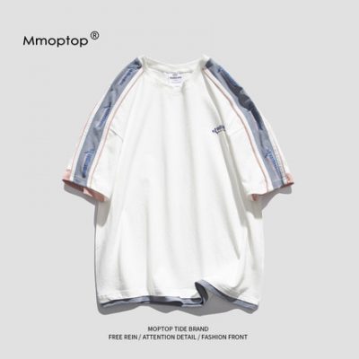 Mmoptop mùa hè Nhật Bản cặp đôi rộng rãi áo thun ngắn tay nam Harajuku áo thun nam đơn giản áo sơ mi nam