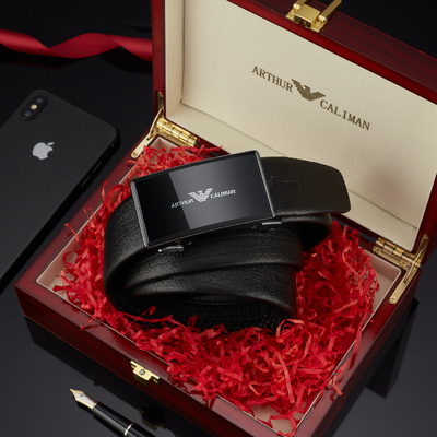 Thắt lưng nam hàng hiệu sang trọng cao cấp Armani chính hãng khóa tự động da bò nguyên chất doanh nhân thắt lưng nam