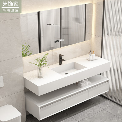 Slate tích hợp tủ phòng tắm kết hợp hiện đại tối giản nhẹ nhàng sang trọng bồn rửa mặt gỗ sồi rửa mặt phòng tắm bồn rửa mặt tủ