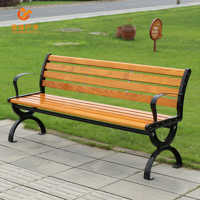 Ghế công viên băng ghế ngoài trời tựa lưng ghế dài thư giãn ngoài trời chống ăn mòn gỗ rắn sân vườn sân vườn sắt mỹ thuật