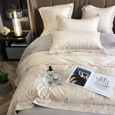 Bộ đồ giường thêu kim tuyến 100 sợi dài sang trọng của Ý Bộ đồ giường cao cấp hàng triệu kim sợi cotton nguyên chất dệt trong nhà Heidi