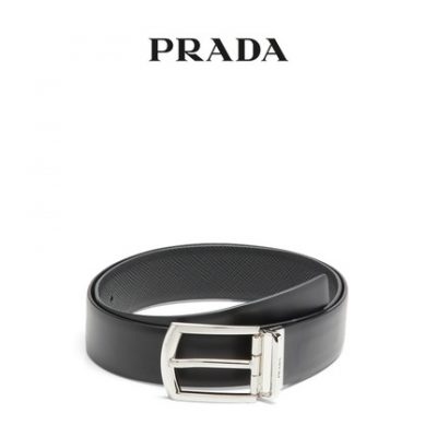 【Quà tặng ngày lễ】 Thắt lưng nam da saffiano có thể đảo ngược của Prada / Prada