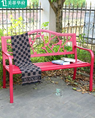 Ghế công viên ngoài trời Ghế dài Ghế đôi Ghế dài Giải trí Đơn giản Ghế dài lưng sắt Sân vườn ngoài trời