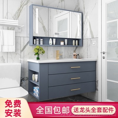 Tủ phòng tắm Wrigley kết hợp hiện đại tối giản nhẹ nhàng sang trọng căn hộ nhỏ chậu rửa chậu rửa phòng tắm chậu rửa tủ phòng tắm