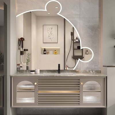 Tủ phòng tắm bằng đá phiến Mỹ Pháp hiện đại nhẹ nhàng sang trọng chậu rửa bằng gỗ sồi chậu rửa nhà vệ sinh bàn tay kết hợp tủ