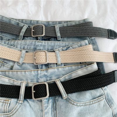 Thắt lưng dệt thoi nữ sinh phong cách trang trí với quần jean xu hướng thời trang đơn giản thắt lưng nam thắt lưng huấn luyện quân sự