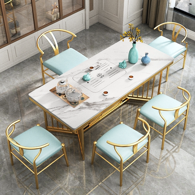 Hiện đại tối giản nhẹ nhàng sang trọng bàn trà một mảnh bàn trà đá bàn ghế kết hợp bàn trà văn phòng và ghế bộ nhà