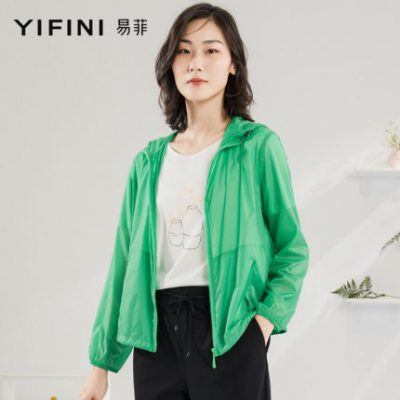 Yifini / Yifeiqiu áo khoác ngắn mới áo khoác chống nắng có mũ trùm đầu mỏng của phụ nữ 2003T603