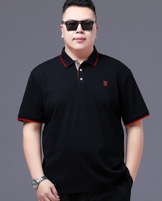 Quần áo nam kích thước lớn cộng với phân tăng mùa hè áo thun ngắn tay nam trung niên béo kinh doanh vạt áo rời áo POLO