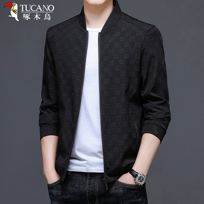 Woodpecker 2022 áo khoác mùa xuân và mùa thu áo khoác nam áo khoác nam trung niên đồng phục bóng chày giản dị của nam giới áo khoác mỏng