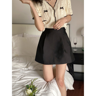 ICHO Qiuqiu Chao là mỏng! Chồi hoa hakama eo cao váy chữ A của phụ nữ mùa hè nhỏ tất cả các kết hợp váy ngắn