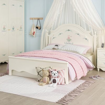 Ngựa hạt dẻ giường trẻ em cô gái đồ nội thất phòng ngủ trẻ em kết hợp giường công chúa đơn giản bộ đồ nội thất hiện đại