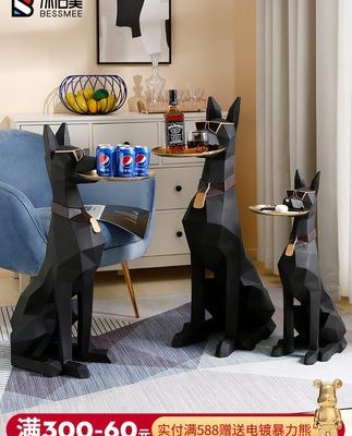 Đồ trang trí con chó lớn từ trần đến sàn quà tặng tân gia ánh sáng phong cách sang trọng bạo lực phòng khách gấu tủ TV bên cạnh trang trí nhẹ nhàng nhà