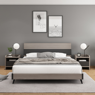 Giường bắc âu hiện đại tối giản phòng cho thuê giường đôi 1,5m 1,8m cao 1,2m hộp lưu trữ giường ban đầu giường chính