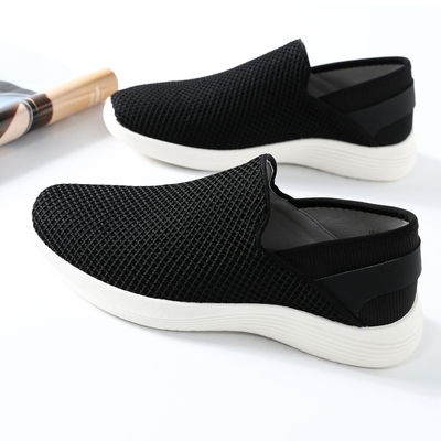 Haie tủ của nam giới mùa xuân và mùa hè mới thoải mái và thoáng khí giày đen giản dị cắt vải bay chống trượt tiêu chuẩn