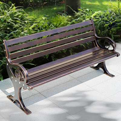 Ghế công viên ngoài trời băng ghế nhôm đúc sân ngoài trời thư giãn tựa lưng đơn giản vườn công cộng chống ăn mòn ghế băng sắt