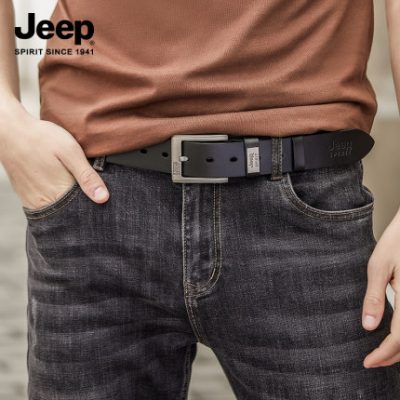 jeep jeep nhập khẩu da bò lớp đầu tiên thắt lưng nam khóa chốt kinh doanh thời trang cao cấp bầu không khí thắt lưng da thật