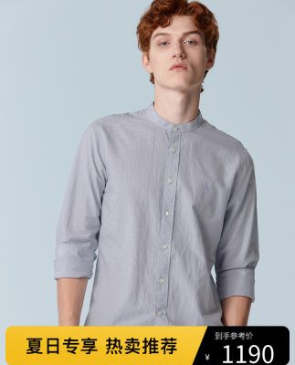 Hazzys Haggis mùa xuân và mùa hè áo sơ mi nam màu mới phiên bản Hàn Quốc thời trang áo sơ mi cổ rộng xu hướng nam